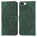 Mandala Embossed Flip Leather Phone Case For iPhone 7 Plus / 8 Plus(Green)