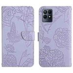 For OPPO Realme Narzo 50 4G Skin Feel Butterfly Peony Embossed Leather Phone Case(Purple)