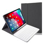 RK11 Cloth Texture Detachable Magnetic Bluetooth Keyboard Horizontal Flip Leather Tablet Case for iPad Pro 11 2020 / 2018 with Holder & Pen Slot(Black)