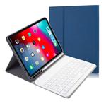 RK11 Cloth Texture Detachable Magnetic Bluetooth Keyboard Horizontal Flip Leather Tablet Case for iPad Pro 11 2020 / 2018 with Holder & Pen Slot(Blue)