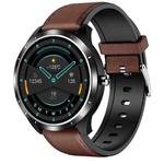X3 1.3 inch TFT Color Screen Chest Sticker Smart Watch, Support ECG/Heart Rate Monitoring, Style:Brown Leather Watch Band(Black)