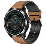 X3 1.3 inch TFT Color Screen Chest Sticker Smart Watch, Support ECG/Heart Rate Monitoring, Style:Coffee Leather Watch Band(Black)