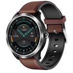 X3 1.3 inch TFT Color Screen Chest Belt Smart Watch, Support ECG/Heart Rate Monitoring, Style:Brown Leather Watch Band(Silver)