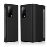 For Huawei Mate X2 Litchi Texture Horizontal Flip Leather Phone Case with Smart Touch Call Display ID(Black)