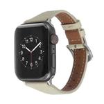 Genuine Leather Watch Band For Apple Watch Ultra 49mm / Series 8&7 45mm / SE 2&6&SE&5&4 44mm / 3&2&1 42mm(Apricot)