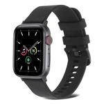 Plain Weave Silicone Watch Band For Apple Watch Series 8&7 41mm / SE 2&6&SE&5&4 40mm / 3&2&1 38mm(Black)