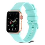Plain Weave Silicone Watch Band For Apple Watch Ultra 49mm / Series 8&7 45mm / SE 2&6&SE&5&4 44mm / 3&2&1 42mm(Cyan)