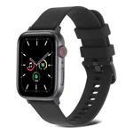 Plain Weave Silicone Watch Band For Apple Watch Ultra 49mm / Series 8&7 45mm / SE 2&6&SE&5&4 44mm / 3&2&1 42mm(Black)