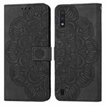 For Samsung Galaxy A01 Mandala Embossed Flip Leather Phone Case(Black)