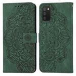 For Samsung Galaxy A02s 164mm Mandala Embossed Flip Leather Phone Case(Green)