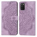 For Samsung Galaxy A02s 164mm Mandala Embossed Flip Leather Phone Case(Purple)