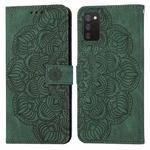 For Samsung Galaxy A02s 166mm Mandala Embossed Flip Leather Phone Case(Green)