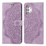 For Samsung Galaxy A13 4G Mandala Embossed Flip Leather Phone Case(Purple)