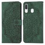 For Samsung Galaxy A20e Mandala Embossed Flip Leather Phone Case(Green)