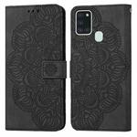 For Samsung Galaxy A21s Mandala Embossed Flip Leather Phone Case(Black)