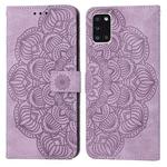For Samsung Galaxy A31 Mandala Embossed Flip Leather Phone Case(Purple)