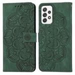 For Samsung Galaxy A32 4G Mandala Embossed Flip Leather Phone Case(Green)