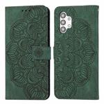 For Samsung Galaxy A32 5G Mandala Embossed Flip Leather Phone Case(Green)