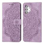 For Samsung Galaxy A32 5G Mandala Embossed Flip Leather Phone Case(Purple)