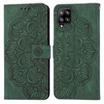 For Samsung Galaxy A42 5G Mandala Embossed Flip Leather Phone Case(Green)