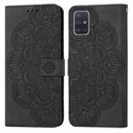 For Samsung Galaxy A51 4G Mandala Embossed Flip Leather Phone Case(Black)