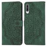 For Samsung Galaxy A70 Mandala Embossed Flip Leather Phone Case(Green)