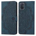 For Samsung Galaxy A71 4G Mandala Embossed Flip Leather Phone Case(Blue)