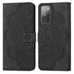 For Samsung Galaxy S20 FE Mandala Embossed Flip Leather Phone Case(Black)