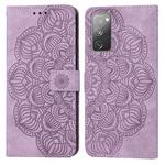 For Samsung Galaxy S20 FE Mandala Embossed Flip Leather Phone Case(Purple)