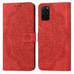 For Samsung Galaxy S20+ Mandala Embossed Flip Leather Phone Case(Red)