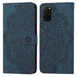 For Samsung Galaxy S20+ Mandala Embossed Flip Leather Phone Case(Blue)
