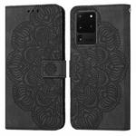 For Samsung Galaxy S20 Ultra Mandala Embossed Flip Leather Phone Case(Black)