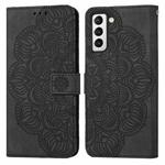 For Samsung Galaxy S22 5G Mandala Embossed Flip Leather Phone Case(Black)