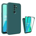 For Oppo A9 2020 Imitation Liquid Silicone 360 Full Body Phone Case(Deep Green)