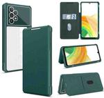 For Samsung Galaxy A33 Magnetic Flip Leather Phone Case(Dark Green)
