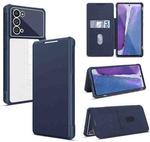 For Samsung Galaxy Note20 Magnetic Flip Leather Phone Case(Blue)
