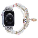 Eye Bead Chain Watch Band For Apple Watch Series 8&7 41mm / SE 2&6&SE&5&4 40mm / 3&2&1 38mm(White)