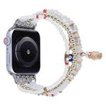 Eye Bead Chain Watch Band For Apple Watch Ultra 49mm / Series 8&7 45mm / SE 2&6&SE&5&4 44mm / 3&2&1 42mm(White)