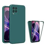 For OPPO Realme 8/8 Pro Imitation Liquid Silicone 360 Full Body Phone Case(Deep Green)