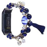 For Fitbit Versa 3 / Sense Round Bead Chain Watch Band(Blue)