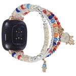 For Fitbit Versa 3 / Sense Palm Bead Chain Watch Band(Colorful)
