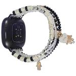 For Fitbit Versa 3 / Sense Palm Bead Chain Watch Band(Black)