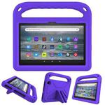 For Amazon Fire 7 2022 Handle EVA Shockproof Tablet Case with Triangle Holder(Purple)