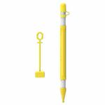 4 in 1 Stylus Silicone Protective Cover Short Set For Apple Pencil 1(Yellow)