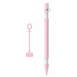 4 in 1 Stylus Silicone Protective Cover Short Set For Apple Pencil 1(Pink)