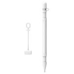 4 in 1 Stylus Silicone Protective Cover Short Set For Apple Pencil 1(White)