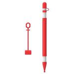 4 in 1 Stylus Silicone Protective Cover Short Set For Apple Pencil 1(Red)