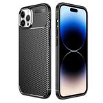 For iPhone 14 Pro Carbon Fiber Texture TPU Phone Case (Black)