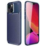 For iPhone 14 Carbon Fiber Texture TPU Phone Case (Blue)