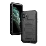 For iPhone 11 Pro Max Dustproof Shockproof Waterproof Silicone + Metal Protective Case(Black)